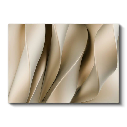 Zarif Dalgalar - Bej Tonlarında Minimalist Soyut Kanvas Tablo