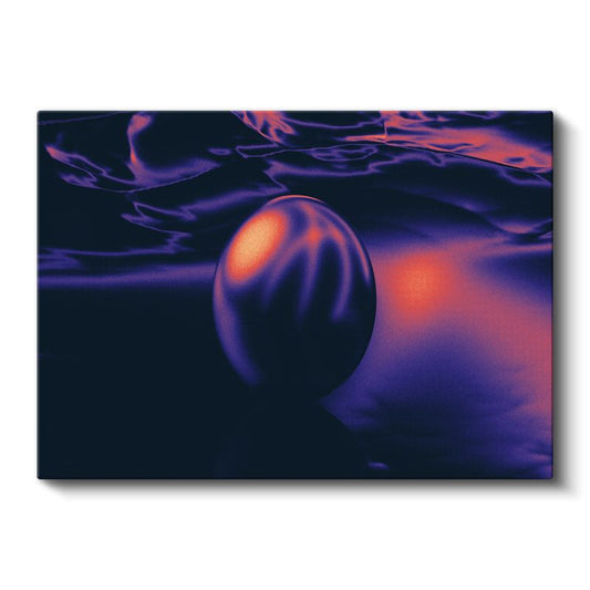 Kozmik Küre - Mor ve Turuncu Tonlarda Soyut Gezegen Kanvas Tablo