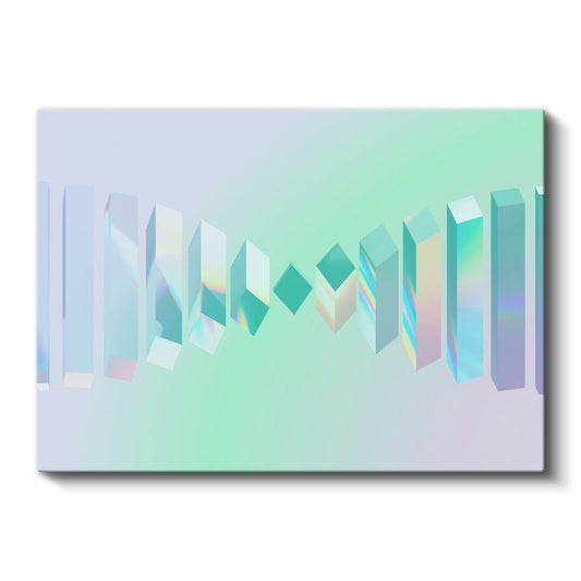 Holografik Küpler - Geometrik Mimari Soyut Kanvas Tablo