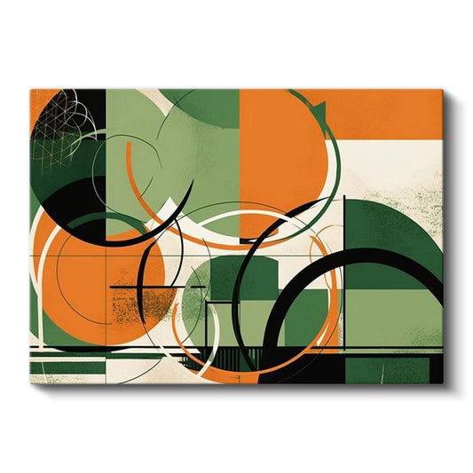 Geometrik Harmoni - Modern Çemberler Kompozisyonu Kanvas Tablo