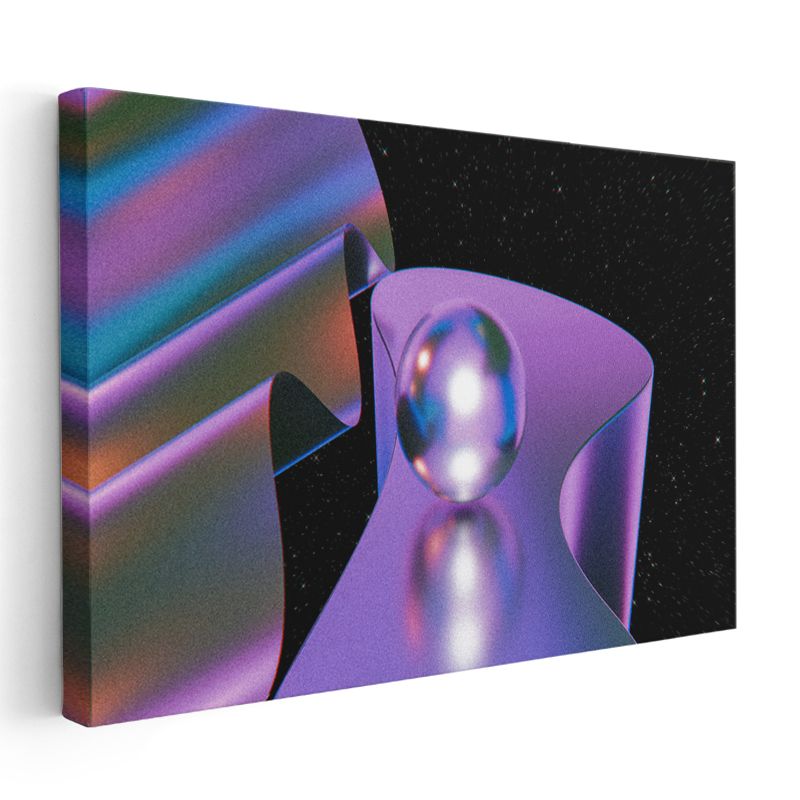 Kozmik Yansıma - Futuristik Küre Tasarımı Kanvas Tablo