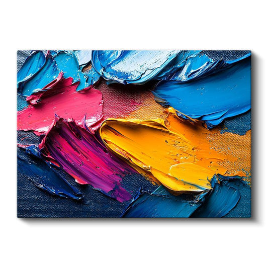 Renk Paleti - Tekstürlü Boya Darbeleri Kanvas Tablo