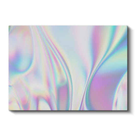 Holografik Akış - Pastel Işık Yansımaları Kanvas Tablo
