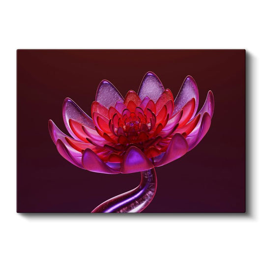 Kristal Lotus - Parlak Çiçek Vektörel Kanvas Tablo