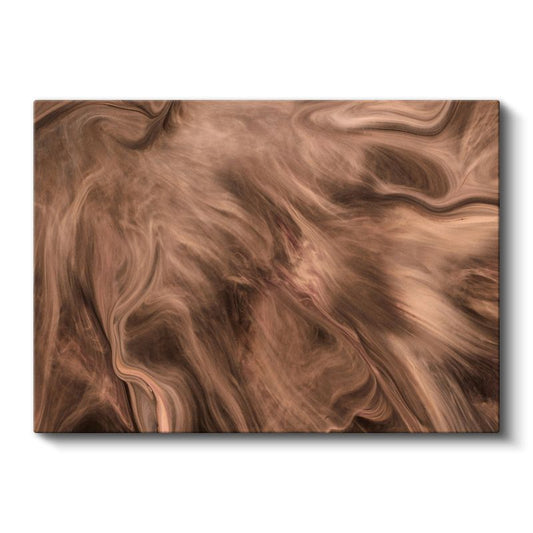 Akışkan Mermer - Kahverengi Tonlarında Soyut Dalgalar Kanvas Tablo
