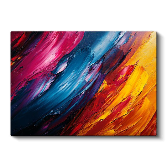 Renk Patlaması - Dinamik Fırça Darbeleriyle Canlı Soyut Kompozisyon Kanvas Tablo