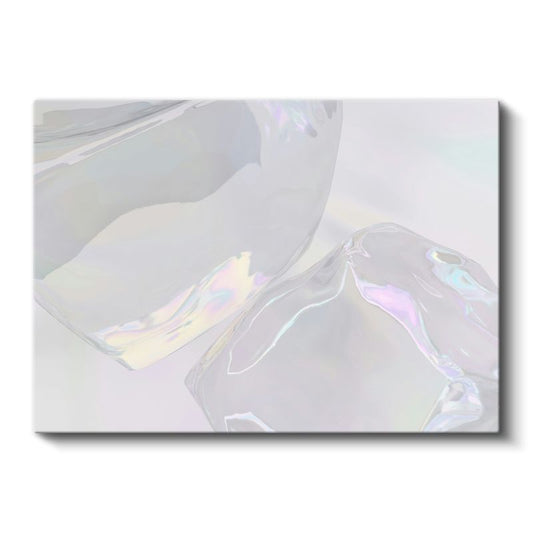 Kristal Yansımalar - Holografik Yarı Saydam Minimalist Formlar Kanvas Tablo