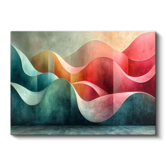 Dalgalı Renk Geçişleri - Soyut Dalga Formları Kanvas Tablo