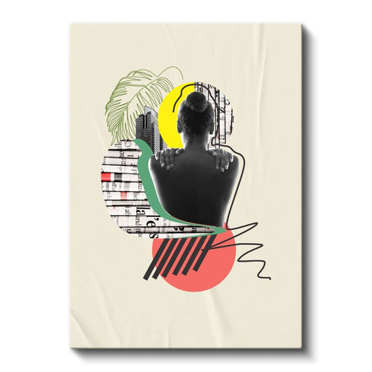 Geometrik Kolaj - İnsan Doğasının Parçaları Kanvas Tablo