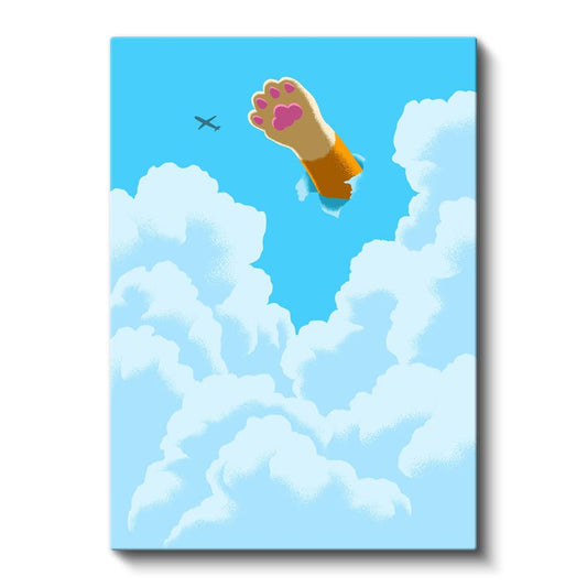 Gökyüzü Patisi - Bulutlar Arasında Süzülen Kedi İzi Kanvas Tablo