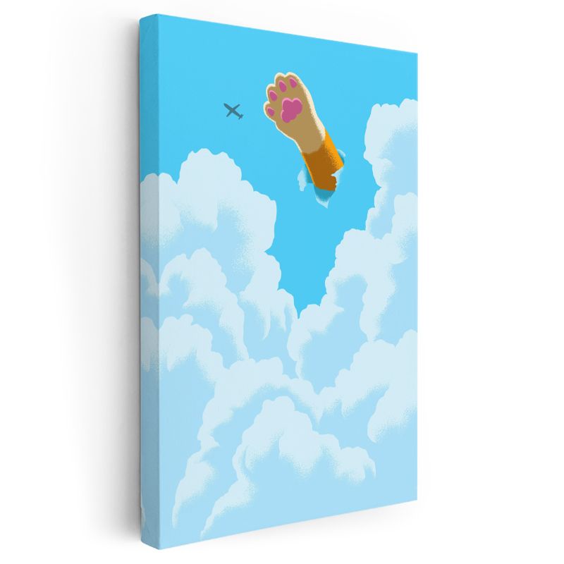 Gökyüzü Patisi - Bulutlar Arasında Süzülen Kedi İzi Kanvas Tablo