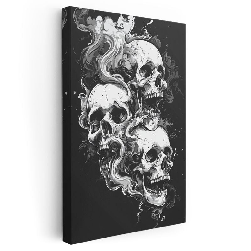 Duman Kafatasları - Ölümün Dansı ve Varoluşun Gölgesi Kanvas Tablo