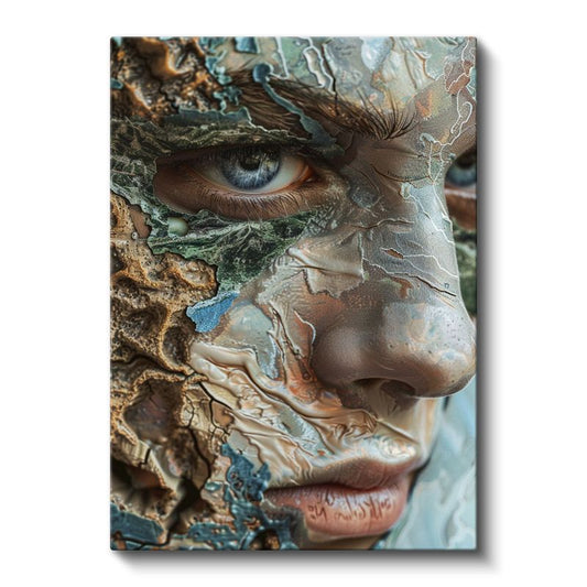 Doğanın Yüzü - Elementlerle Bütünleşen İnsan Kanvas Tablo