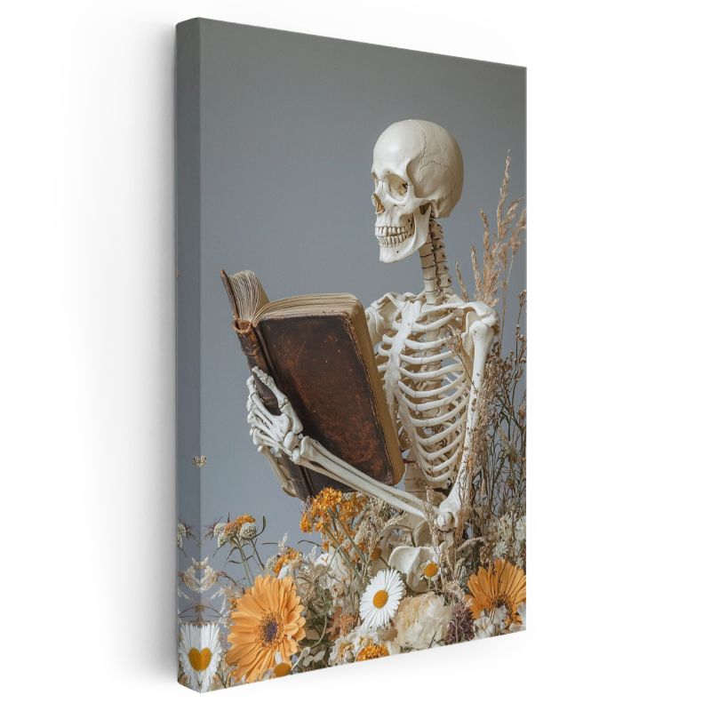 Ölümsüz Okur - Bilgeliğin Çiçekleri Arasında Kanvas Tablo