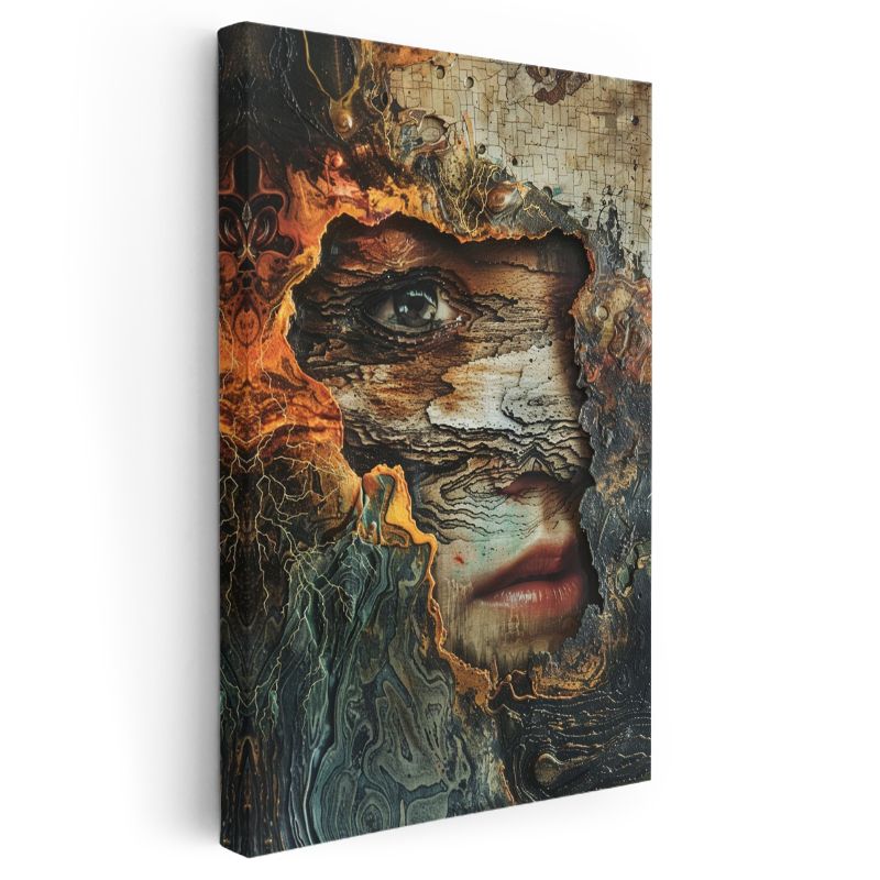 Elementlerin Yüzü - Doğanın Dokusunda Gizlenen Portre Kanvas Tablo