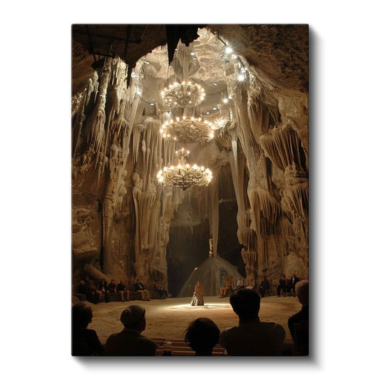 Kristal Sahne - Yeraltı Sarayında Büyülü Gösteri Kanvas Tablo