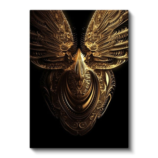 Altın Muhafız - Detaylı İşlenmiş Kozmik Varlık Kanvas Tablo
