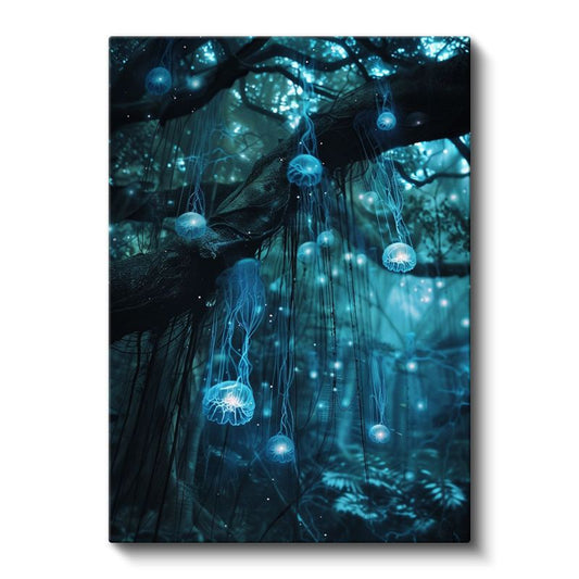 Denizin Ağacı - Biyolüminesan Denizanaları Dansı Kanvas Tablo