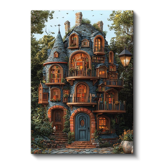 Kitapların Kalesi - Bilgeliğin Sihirli Yapısı Kanvas Tablo