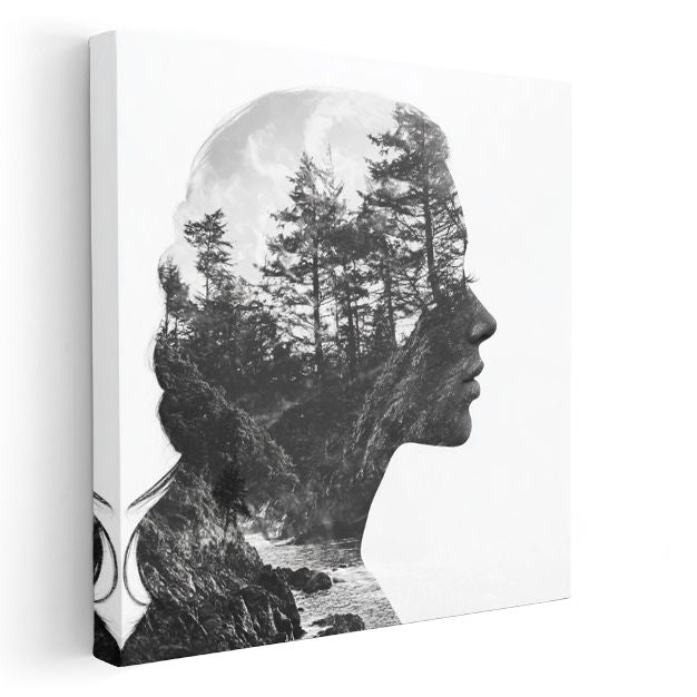 Zihin Ormanı - Düşüncelerin Doğayla Bütünleşmesi Kanvas Tablo