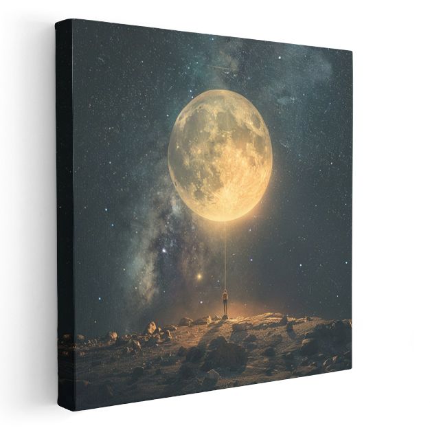 Ay Feneri - Kozmik Işığın Rehberliği Kanvas Tablo