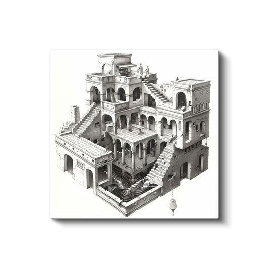 Sonsuz Merdiven - Mantığın Sınırlarını Aşan Mimari Kanvas Tablo