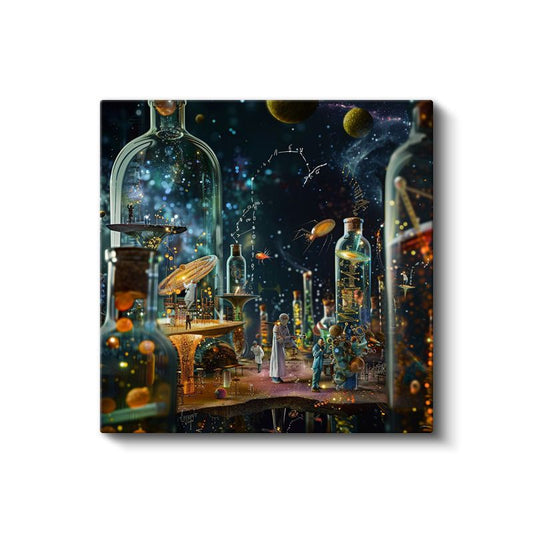 Mikro Evren - Şişelerde Saklı Dünyalar Kanvas Tablo