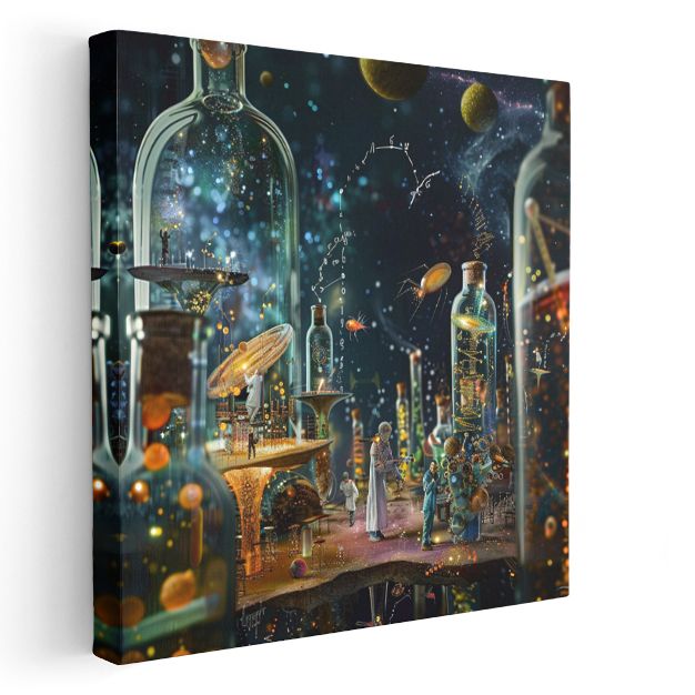Mikro Evren - Şişelerde Saklı Dünyalar Kanvas Tablo