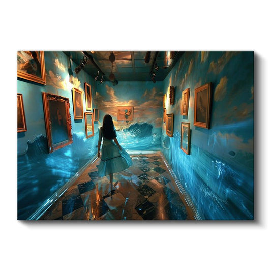 Dalgalanan Galeri - Su Basan Sanat Koridorunda Yolculuk Kanvas Tablo
