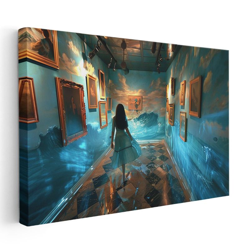 Dalgalanan Galeri - Su Basan Sanat Koridorunda Yolculuk Kanvas Tablo