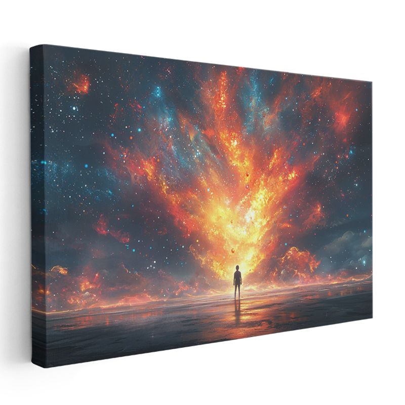 Kozmik Aydınlanma - Evrenin Enerjisiyle Buluşan Siluet Kanvas Tablo