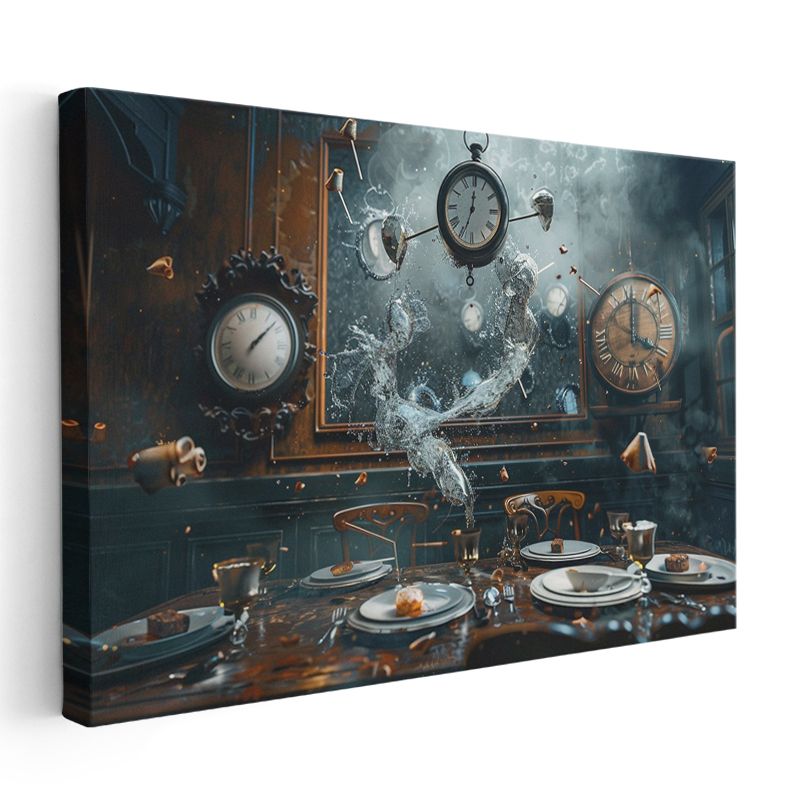 Zamanın Dansı - Akışkan Anların Sofrada Buluşması Kanvas Tablo