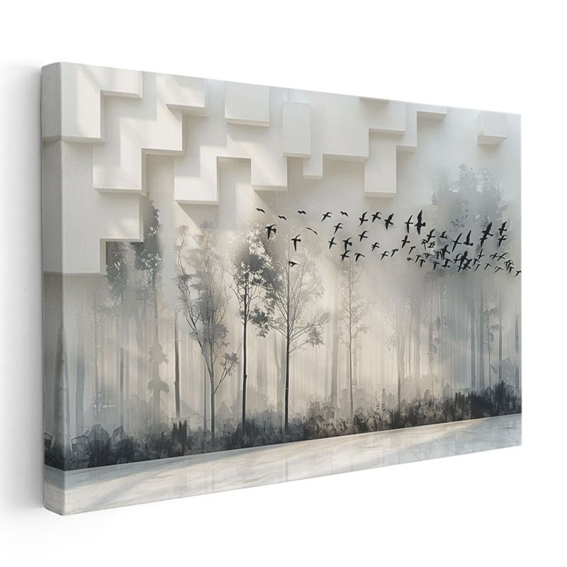 Kuşların Göçü - Boyutlar Arası Geçiş Kanvas Tablo