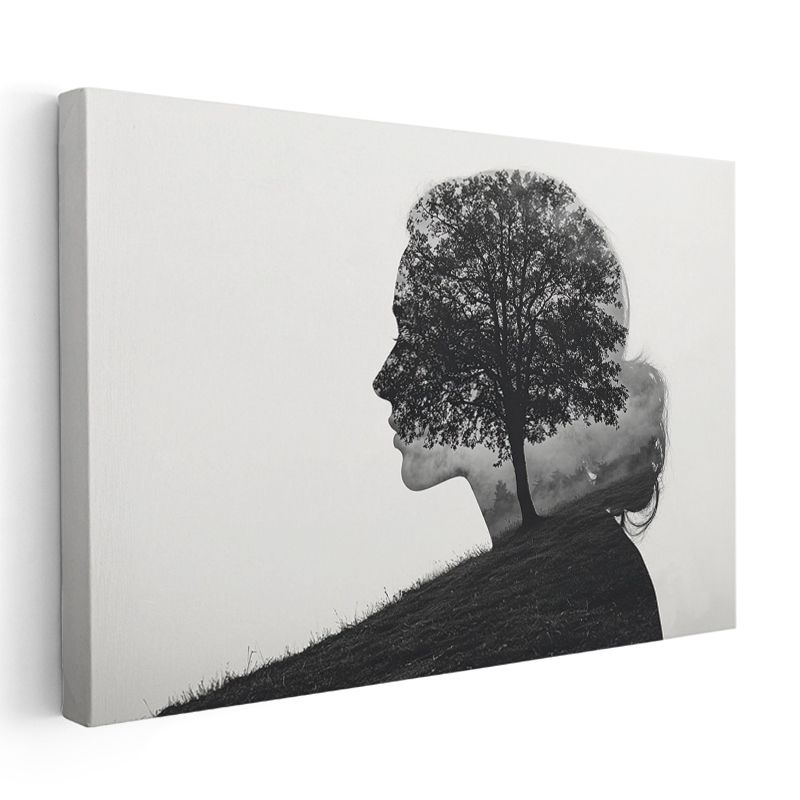 Zihin Ağacı - İnsan Bilincinde Kök Salan Doğa Kanvas Tablo