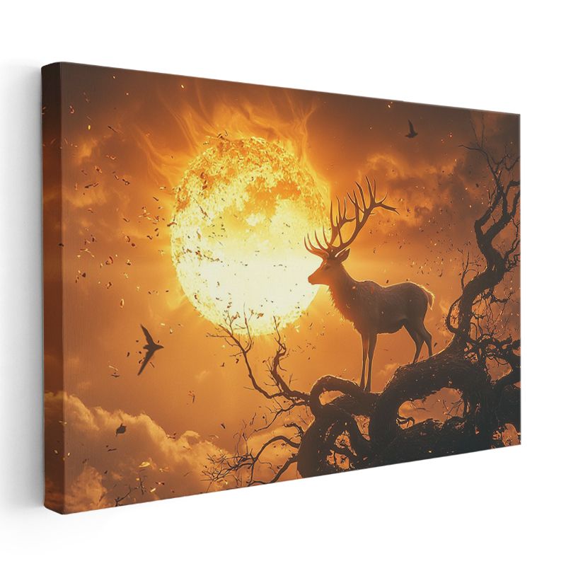 Alev Geyiği - Kozmik Işığın Muhafızı Kanvas Tablo