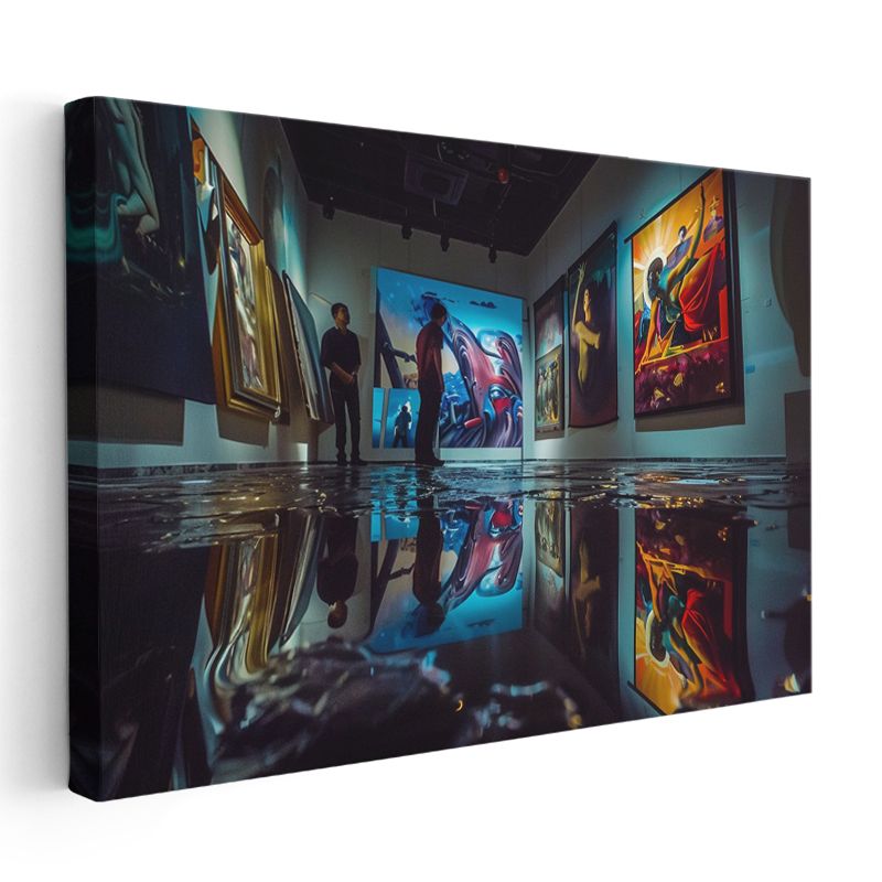 Sanatın Yansımaları - Suda Eriyen Galeri Dünyası Kanvas Tablo