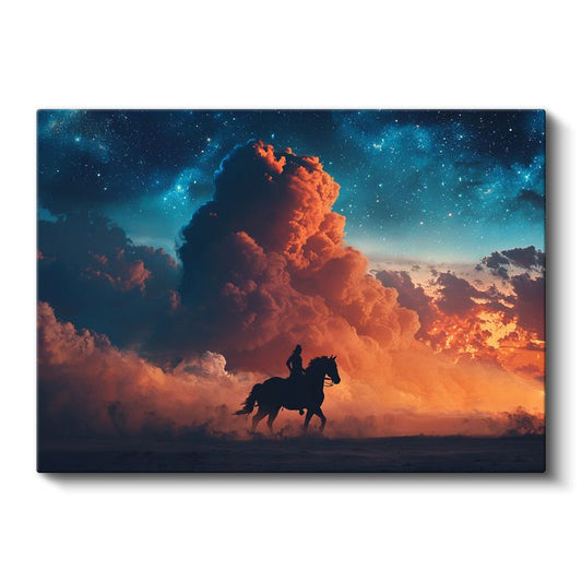 Kozmik Süvari - Alev Bulutları Arasında Özgürlük Kanvas Tablo
