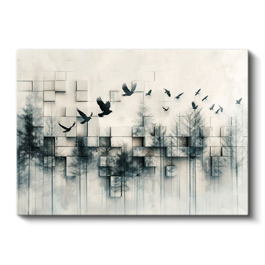 Boyutlar Arası Geçiş - Özgürlüğün Geometrik Dansı Kanvas Tablo