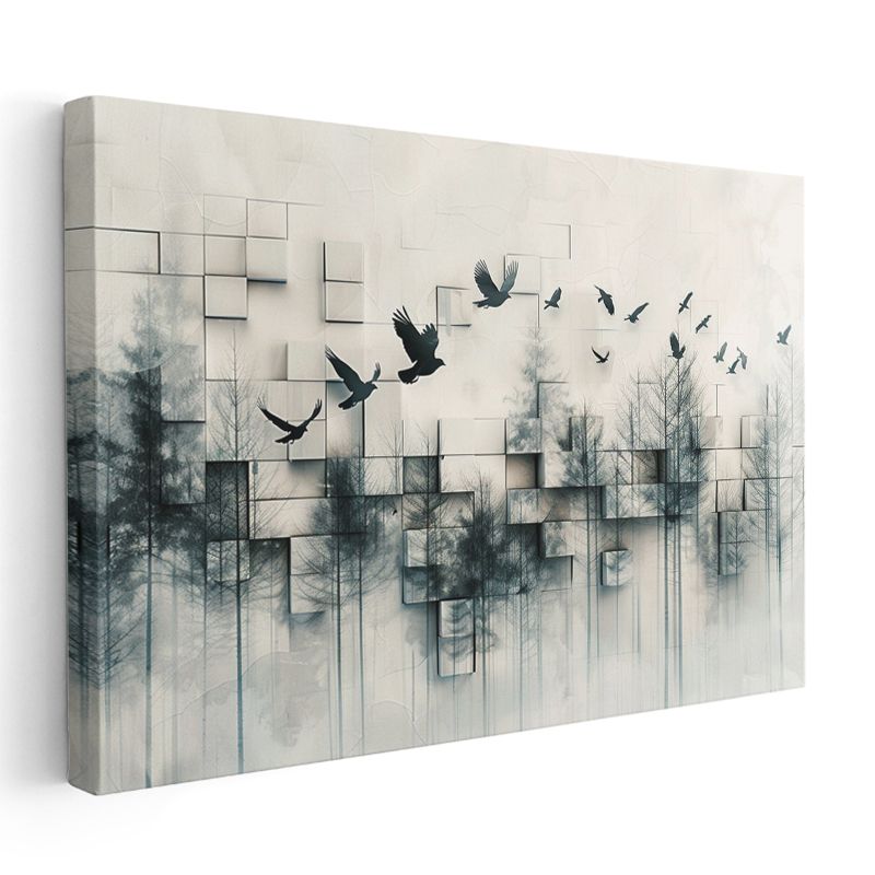 Boyutlar Arası Geçiş - Özgürlüğün Geometrik Dansı Kanvas Tablo