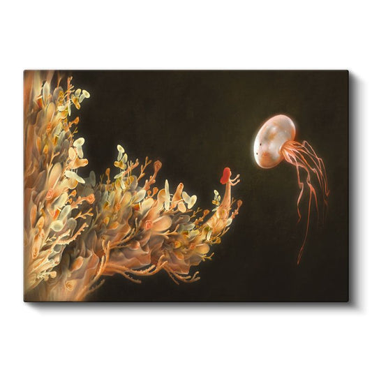 Derin Karşılaşma - Denizin Işıldayan Yaratıkları Kanvas Tablo
