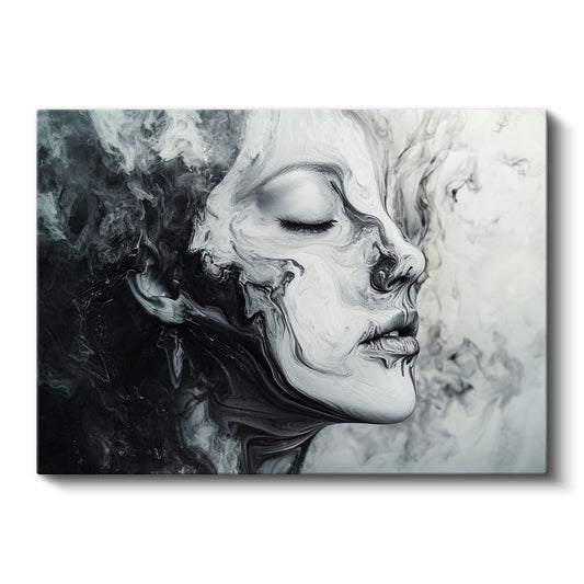 Ruh Akışı - Sıvılaşan Yüz Hatları Kanvas Tablo