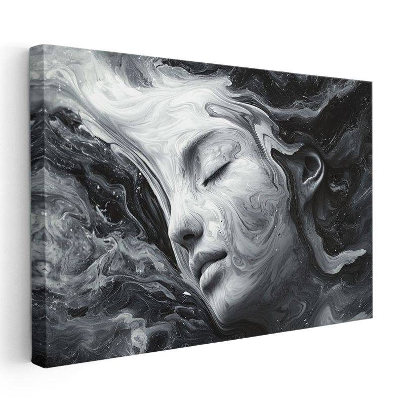 Karanlığın İçindeki Işık - Eriyen Yüz Hatları Kanvas Tablo