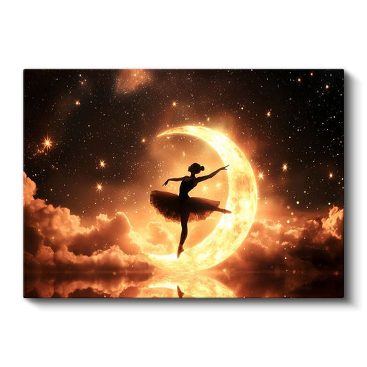 Ay Dansçısı - Kozmik Işıkta Bale Kanvas Tablo