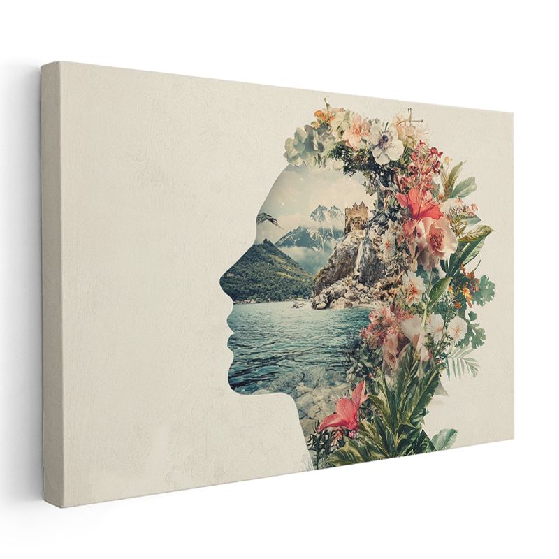 Doğanın Zihin Portresi - İç İçe Geçen Manzaralar Kanvas Tablo