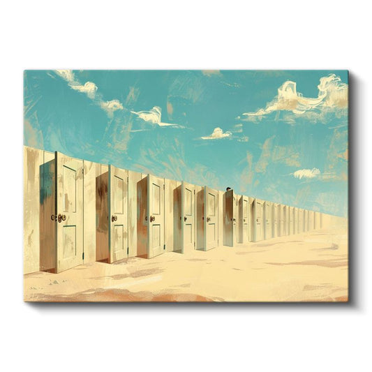 Sonsuzluğa Açılan Kapılar - Çöl Ufkunda Sıralanan Geçitler Kanvas Tablo