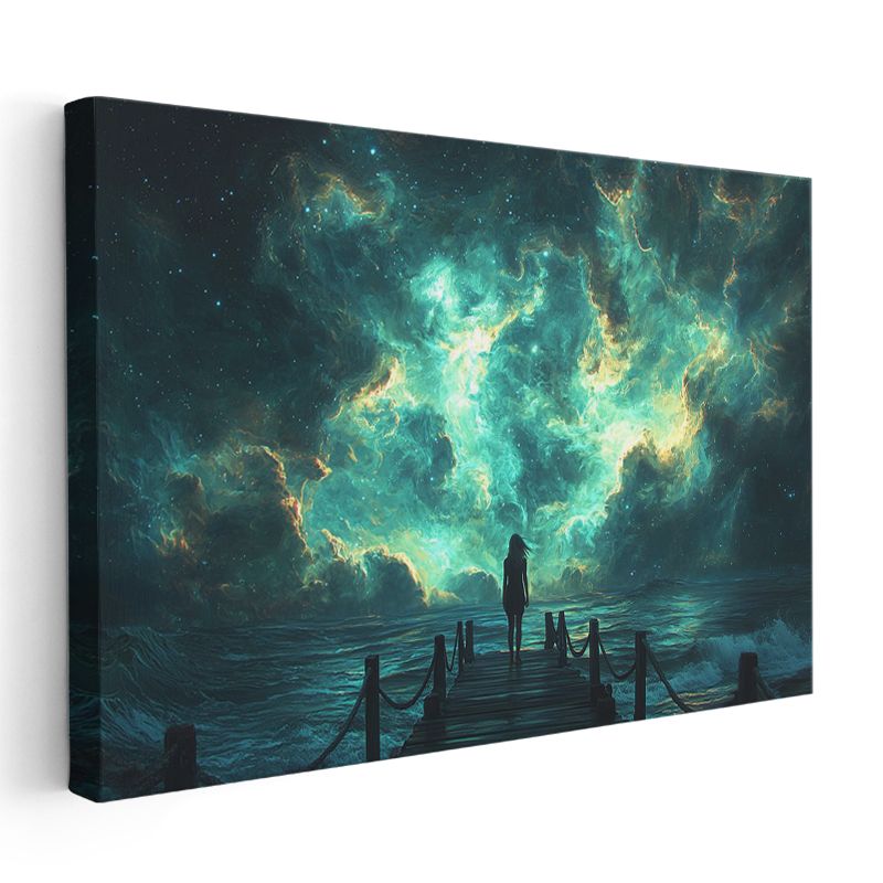 Kozmik İskele - Evrenin Kapısında Bekleyen Yolcu Kanvas Tablo