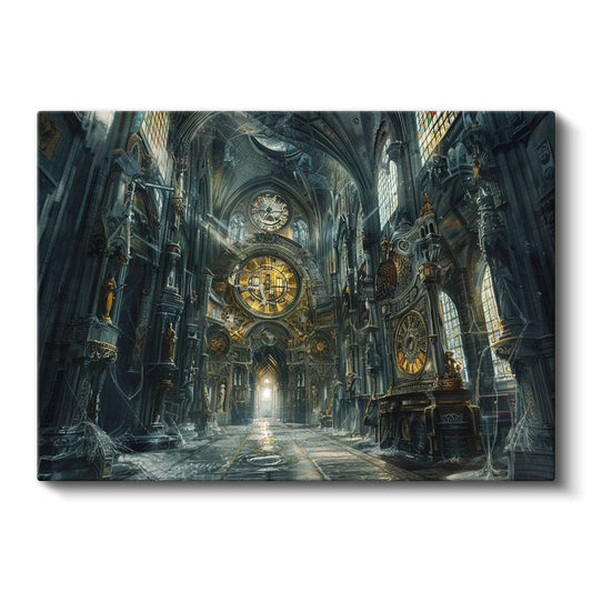 Zaman Katedrali - Çarkların ve Saatlerin Dansı Kanvas Tablo