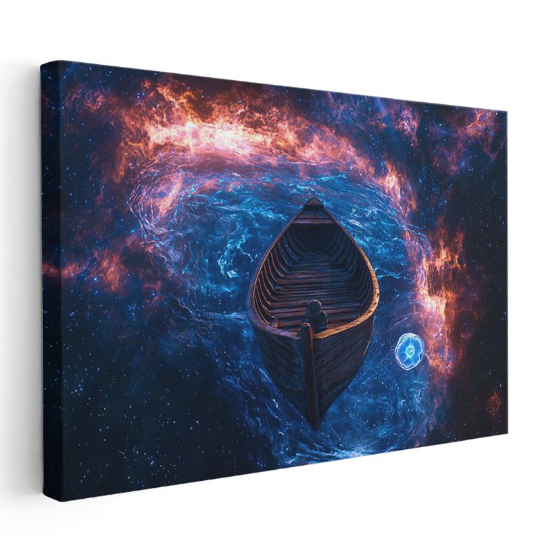 Kozmik Tekne - Ateş ve Su Arasında Yolculuk Kanvas Tablo