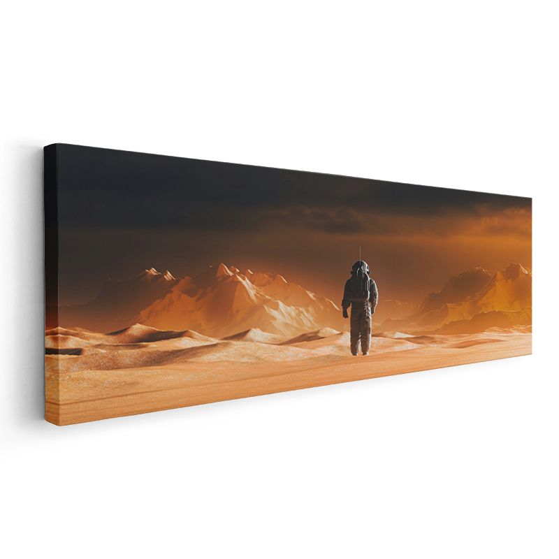 Kızıl Kaşif - Yabancı Gezegen Yüzeyinde Yalnız Astronot Kanvas Tablo