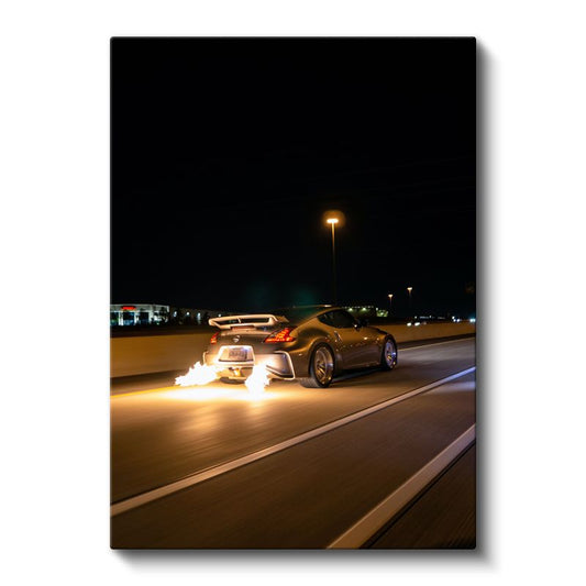 Nissan 370Z - Alev Saçan Egzoz Performansı Kanvas Tablo